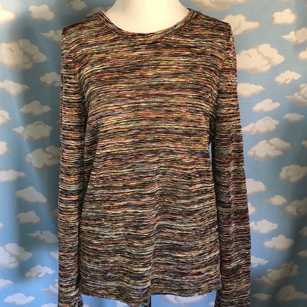 Erin London multi-colored wave long sleeve top size‎ Large